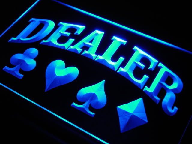 Dealer Poker Casino Neon Light Sign